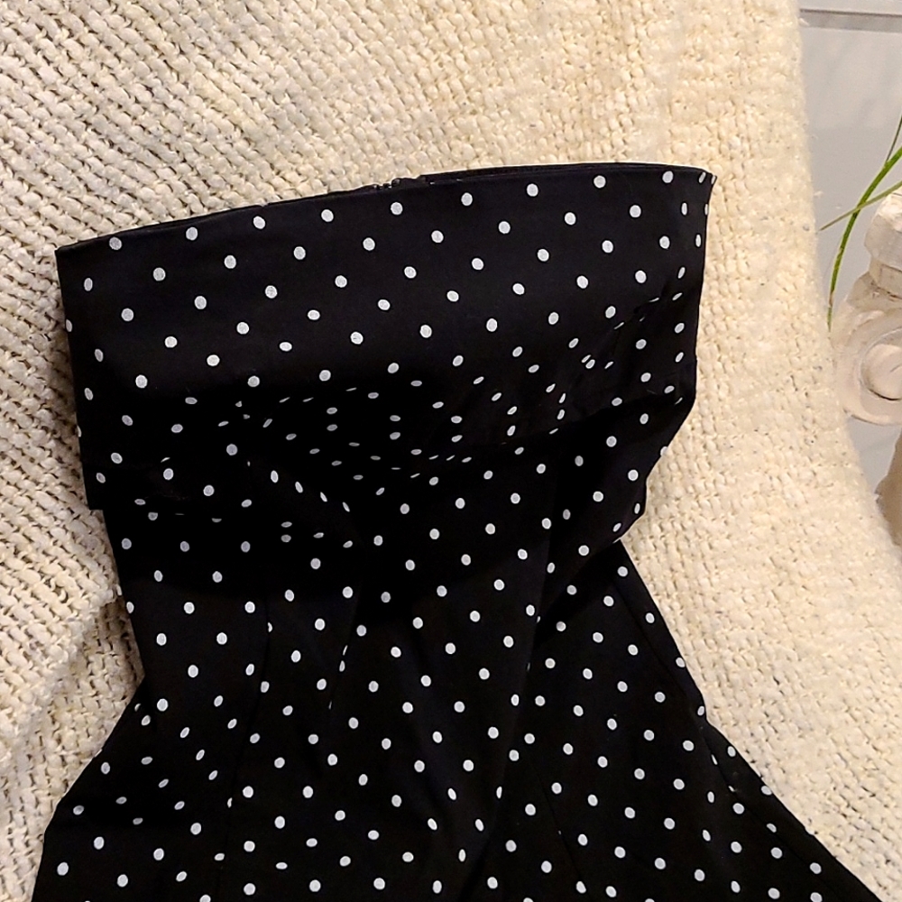 ZARA Strapless polka-dot dress